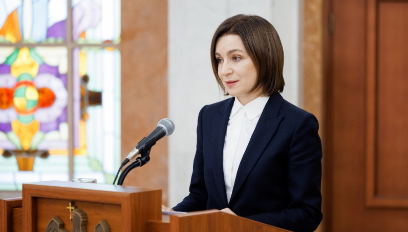 Președinta Republicii Moldova, Maia Sandu, la conferința de presă din 22 ianuarie