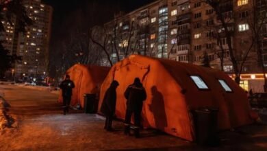 Punct public de încălzire și curent electric în Kiev