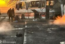 Autobuz cu mineri, lovit de dronă rusească în Dnipropetrovsk