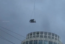 Sistem de apărare antiaeriană instalat pe acoperișul unui zgârie-nori din Moscova din cauza atacurilor cu drone ucrainene / social media