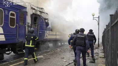 O dronă rusească a atacat un tren de pasageri la doi kilometri de granița cu Polonia / dsns.gov.ua